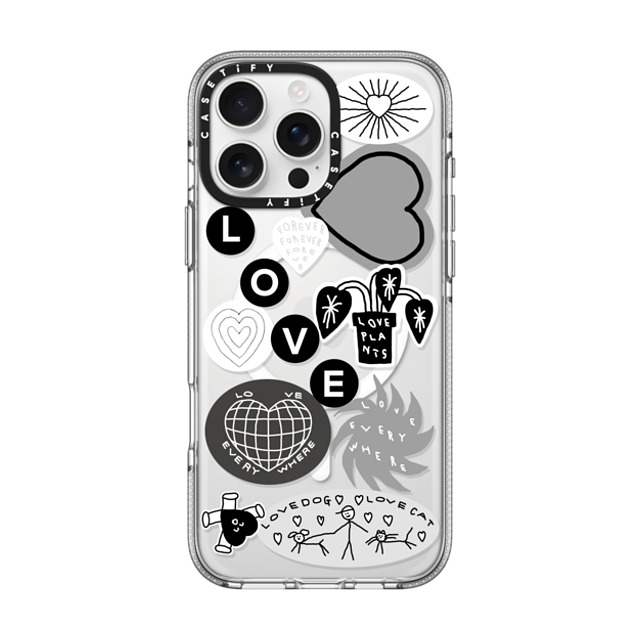 INAPSQUARE x CASETiFY iPhone 16 Pro Max ケース クリア クリア ケース MagSafe対応 LOVE STICKER 02