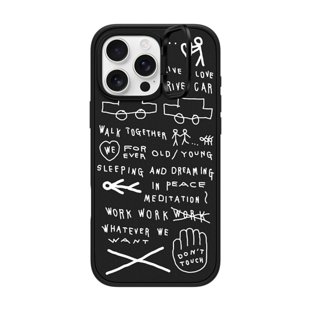 INAPSQUARE x CASETiFY iPhone 16 Pro Max ケース マットブラック インパクトリングスタンドケース MagSafe対応 INAP WORD