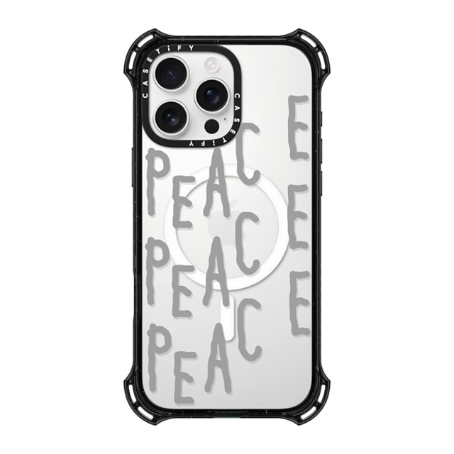 INAPSQUARE x CASETiFY iPhone 16 Pro Max ケース ブラック バウンスケース PEACE PEACE PEACE