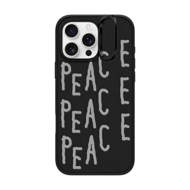 INAPSQUARE x CASETiFY iPhone 16 Pro Max ケース マットブラック インパクトリングスタンドケース MagSafe対応 PEACE PEACE PEACE