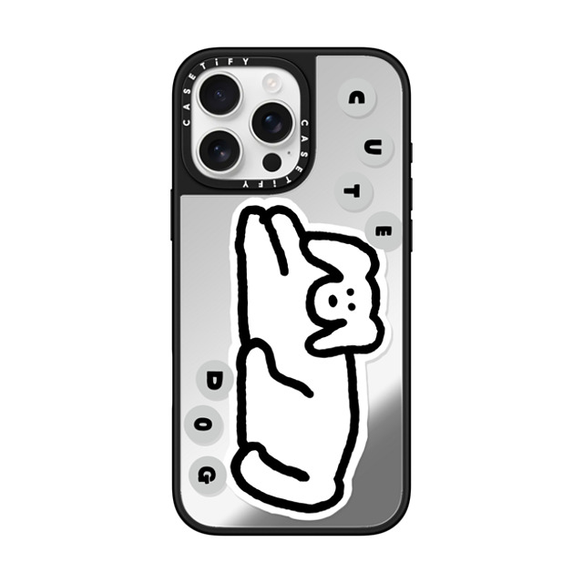 INAPSQUARE x CASETiFY iPhone 16 Pro Max ケース Sticker,Dog Silver on Black ミラーケース MagSafe対応 INAP CUTE DOG Father's Day INAPSQUARE x CASETiFY iPhone 16 Pro Max ケース Sticker,Dog Silver on Black ミラーケース MagSafe対応 INAP CUTE DOG Father's Day