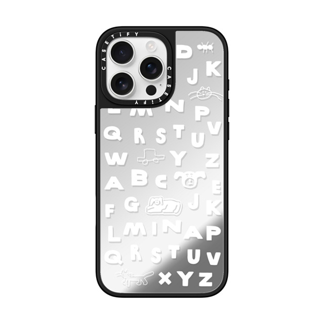 INAPSQUARE x CASETiFY iPhone 16 Pro Max ケース Cat,Dog Silver on Black ミラーケース MagSafe対応 INAP ALPHABET PATTERN Father's Day INAPSQUARE x CASETiFY iPhone 16 Pro Max ケース Cat,Dog Silver on Black ミラーケース MagSafe対応 INAP ALPHABET PATTERN Father's Day