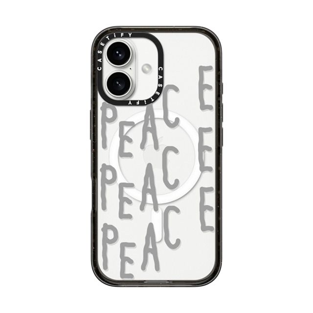 INAPSQUARE x CASETiFY iPhone 16 ケース ブラック インパクトケース MagSafe対応 PEACE PEACE PEACE