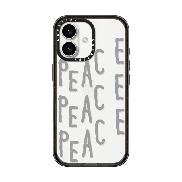 INAPSQUARE x CASETiFY iPhone 16 ケース ブラック インパクトケース PEACE PEACE PEACE