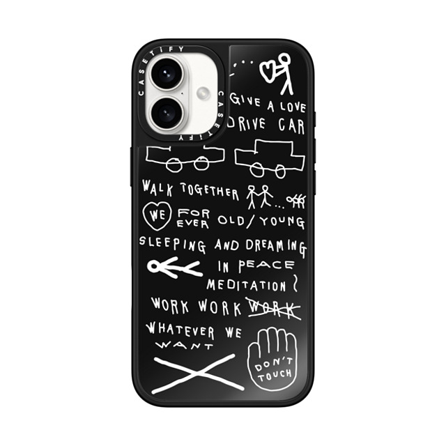 INAPSQUARE x CASETiFY iPhone 16 Plus ケース Black on Black ミラーケース MagSafe対応 INAP WORD