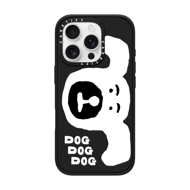 INAPSQUARE x CASETiFY iPhone 16 Pro ケース マットブラック インパクトケース MagSafe対応 INAP DOG