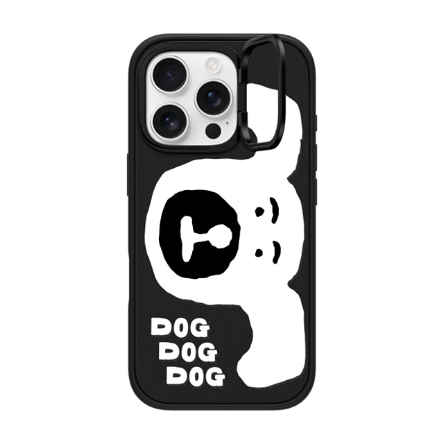 INAPSQUARE x CASETiFY iPhone 16 Pro ケース マットブラック インパクトリングスタンドケース MagSafe対応 INAP DOG