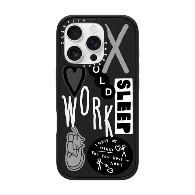 INAPSQUARE x CASETiFY iPhone 16 Pro ケース マットブラック インパクトケース INAP STICKER WORK