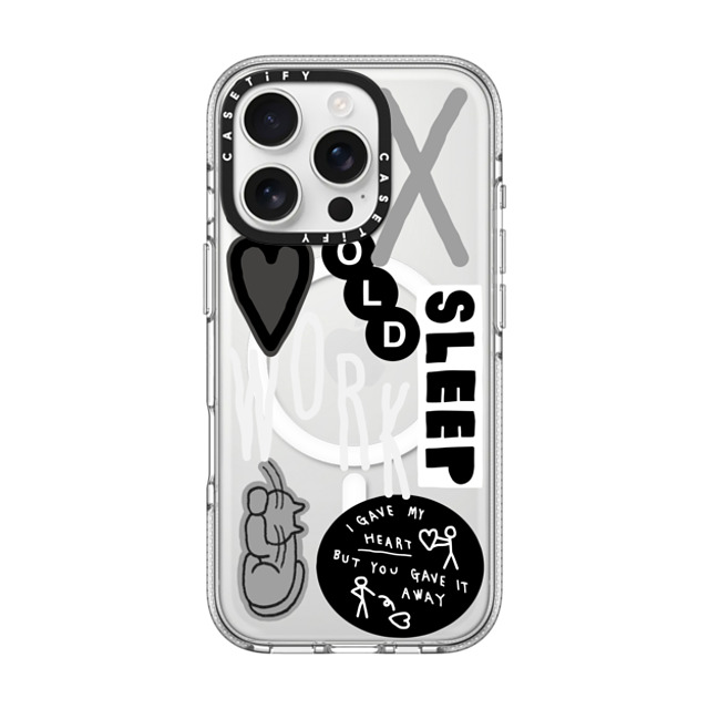 INAPSQUARE x CASETiFY iPhone 16 Pro ケース クリア クリア ケース MagSafe対応 INAP STICKER WORK