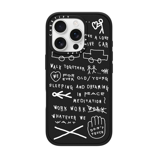 INAPSQUARE x CASETiFY iPhone 16 Pro ケース マットブラック インパクトケース MagSafe対応 INAP WORD