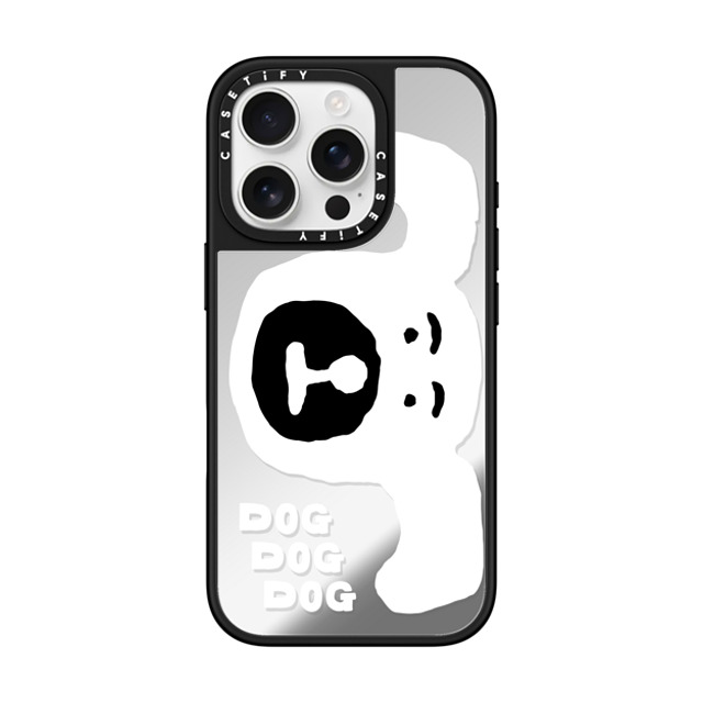 INAPSQUARE x CASETiFY iPhone 16 Pro ケース Silver on Black ミラーケース MagSafe対応 INAP DOG