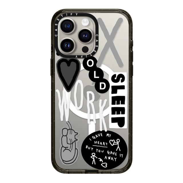 INAPSQUARE x CASETiFY iPhone 15 Pro Max ケース ブラック インパクトケース MagSafe対応 INAP STICKER WORK