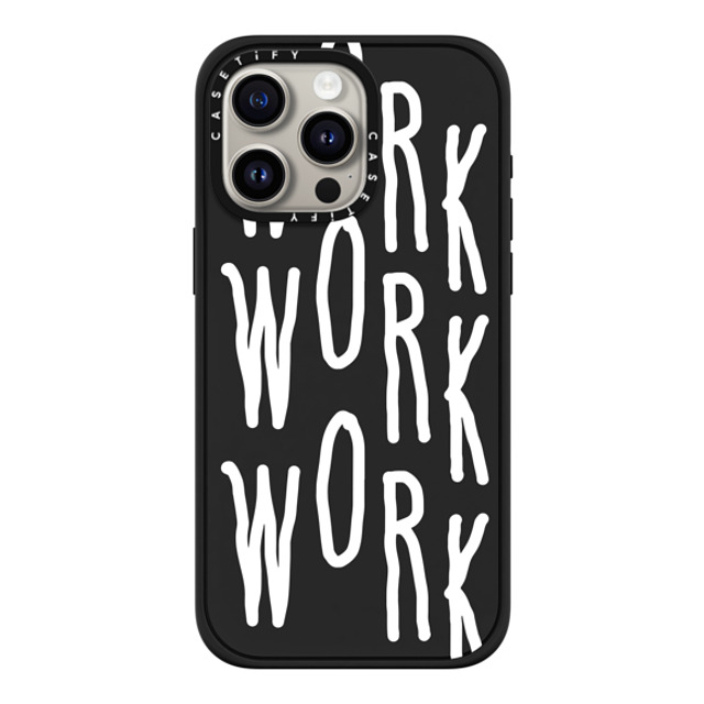 INAPSQUARE x CASETiFY iPhone 15 Pro Max ケース マットブラック インパクトケース MagSafe対応 WORK WORK WORK