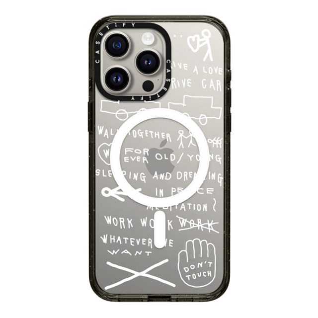 INAPSQUARE x CASETiFY iPhone 15 Pro Max ケース ブラック インパクトケース MagSafe対応 INAP WORD