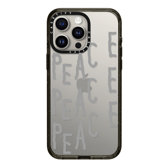 INAPSQUARE x CASETiFY iPhone 15 Pro Max ケース ブラック インパクトケース PEACE PEACE PEACE