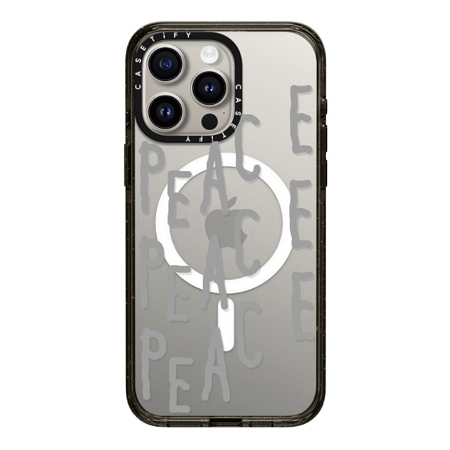 INAPSQUARE x CASETiFY iPhone 15 Pro Max ケース ブラック インパクトケース MagSafe対応 PEACE PEACE PEACE