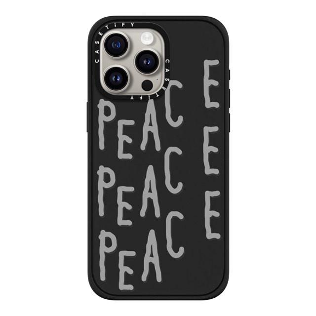 INAPSQUARE x CASETiFY iPhone 15 Pro Max ケース マットブラック インパクトケース MagSafe対応 PEACE PEACE PEACE