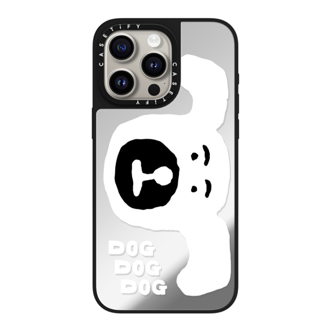 INAPSQUARE x CASETiFY iPhone 15 Pro Max ケース Silver on Black ミラーケース MagSafe対応 INAP DOG