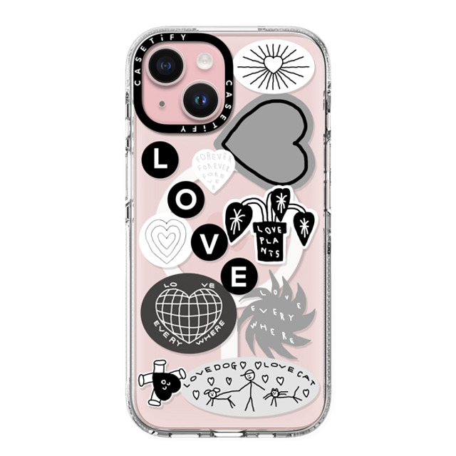 INAPSQUARE x CASETiFY iPhone 15 ケース クリア クリア ケース MagSafe対応 LOVE STICKER 02