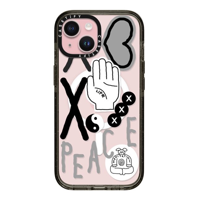 INAPSQUARE x CASETiFY iPhone 15 Case ブラック インパクトケース MagSafe対応 INAP STICKER PEACE Mother's Day INAPSQUARE x CASETiFY iPhone 15 Case ブラック インパクトケース MagSafe対応 INAP STICKER PEACE Mother's Day