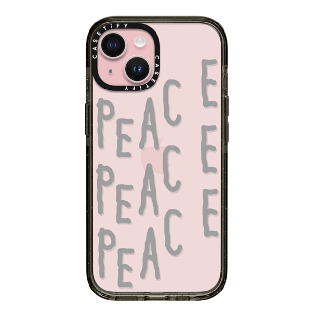 INAPSQUARE x CASETiFY iPhone 15 ケース ブラック インパクトケース PEACE PEACE PEACE