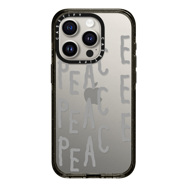 INAPSQUARE x CASETiFY iPhone 15 Pro ケース ブラック インパクトケース PEACE PEACE PEACE