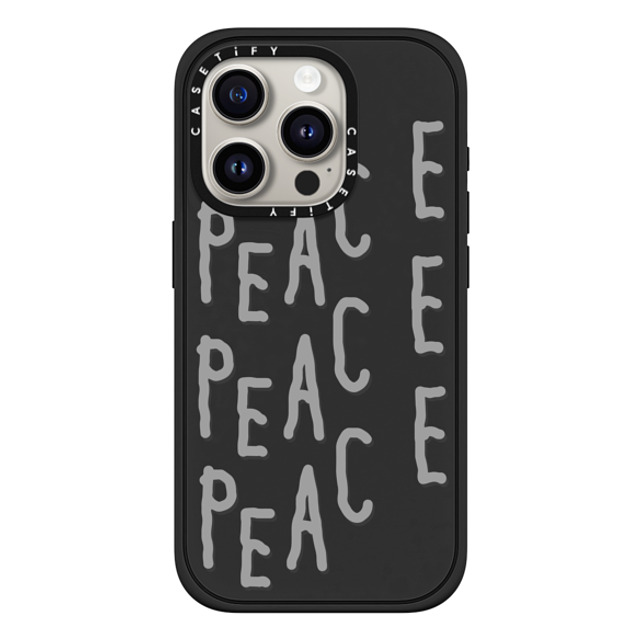 INAPSQUARE x CASETiFY iPhone 15 Pro ケース マットブラック インパクトケース MagSafe対応 PEACE PEACE PEACE