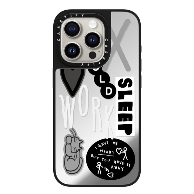 INAPSQUARE x CASETiFY iPhone 15 Pro Case Silver on Black ミラーケース MagSafe対応 INAP STICKER WORK INAPSQUARE x CASETiFY iPhone 15 Pro Case Silver on Black ミラーケース MagSafe対応 INAP STICKER WORK