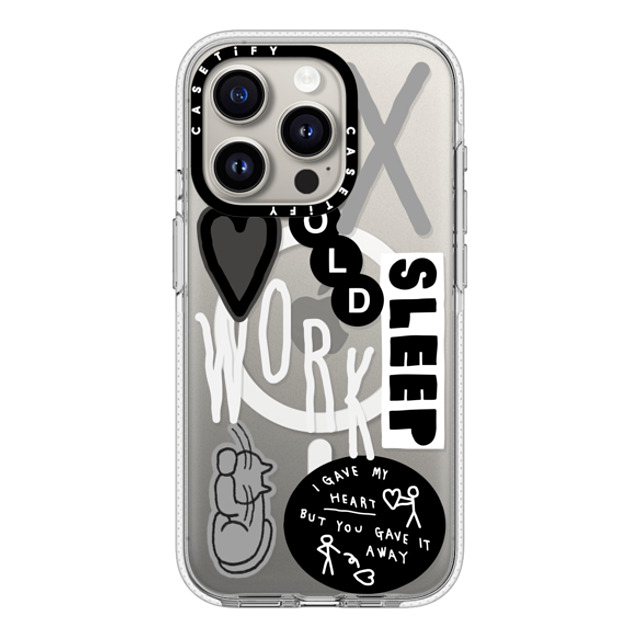 INAPSQUARE x CASETiFY iPhone 15 Pro ケース クリア クリア ケース MagSafe対応 INAP STICKER WORK