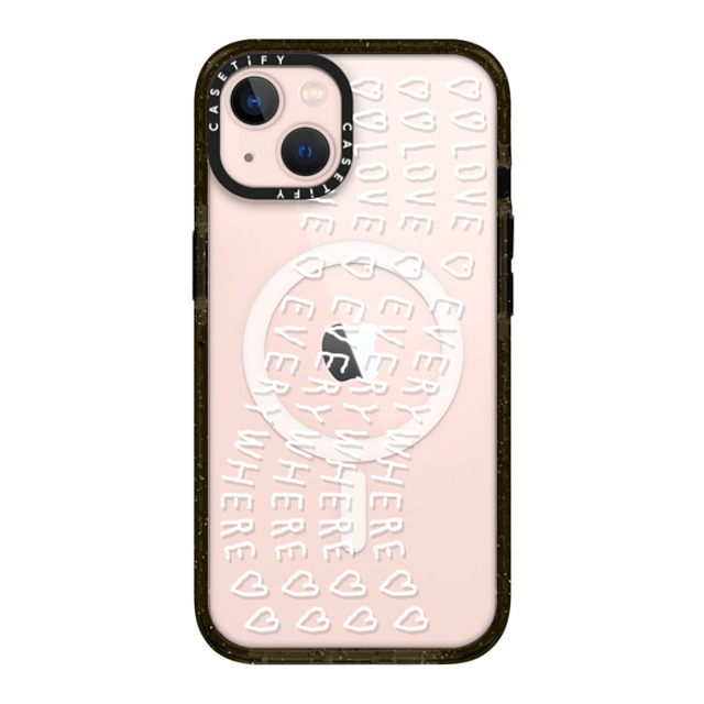 INAPSQUARE x CASETiFY iPhone 13 ケース ブラック インパクトケース MagSafe対応 LOVE EVERYWHERE