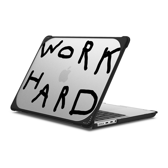 INAPSQUARE x CASETiFY MacBook Pro 14-inch (2021 / 2023) ブラック バウンス ケース WORK HARD BLACK