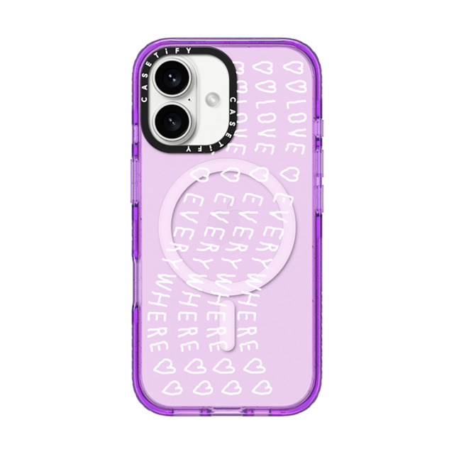 INAPSQUARE x CASETiFY iPhone 16 Case パープル Impact Case MagSafe Compatible LOVE EVERYWHERE INAPSQUARE x CASETiFY iPhone 16 Case パープル Impact Case MagSafe Compatible LOVE EVERYWHERE