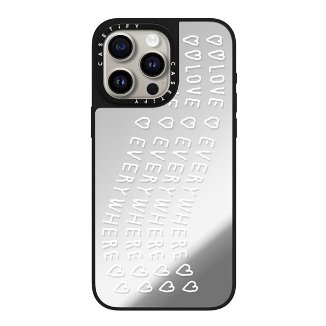 INAPSQUARE x CASETiFY iPhone 15 Pro Max ケース Silver on Black ミラーケース MagSafe対応 LOVE EVERYWHERE