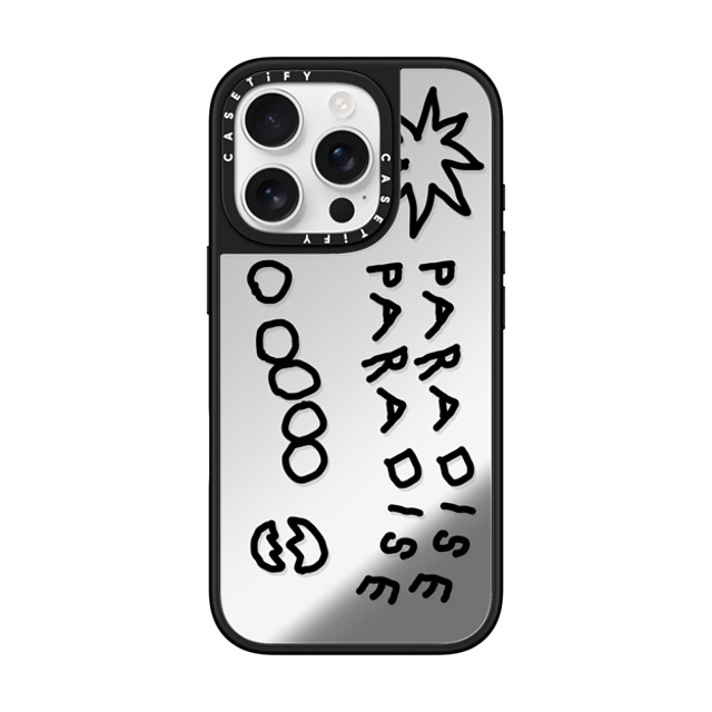 INAPSQUARE x CASETiFY iPhone 16 Pro Case Cartoon,Quote Silver on Black ミラーケース MagSafe対応 PARADISE BLACK Father's Day INAPSQUARE x CASETiFY iPhone 16 Pro Case Cartoon,Quote Silver on Black ミラーケース MagSafe対応 PARADISE BLACK Father's Day