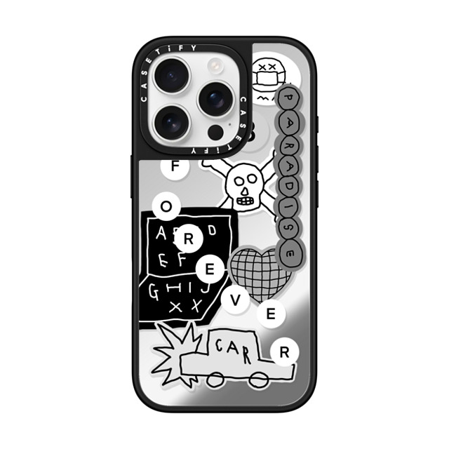 INAPSQUARE x CASETiFY iPhone 16 Pro Case Sticker,Cartoon Silver on Black ミラーケース MagSafe対応 INAP STICKER 02 Back to School INAPSQUARE x CASETiFY iPhone 16 Pro Case Sticker,Cartoon Silver on Black ミラーケース MagSafe対応 INAP STICKER 02 Back to School