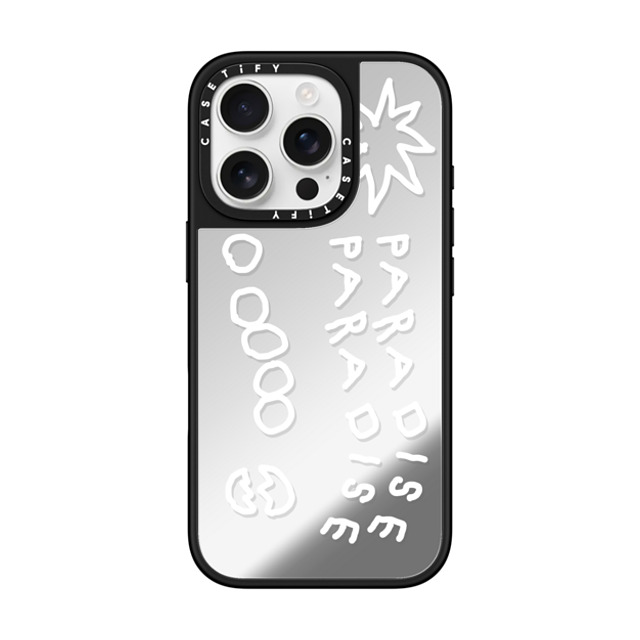 INAPSQUARE x CASETiFY iPhone 16 Pro ケース Cartoon,Quote Silver on Black ミラーケース MagSafe対応 PARADISE WHITE Back to School INAPSQUARE x CASETiFY iPhone 16 Pro ケース Cartoon,Quote Silver on Black ミラーケース MagSafe対応 PARADISE WHITE Back to School