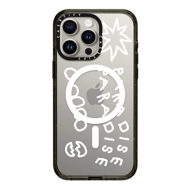 INAPSQUARE x CASETiFY iPhone 15 Pro Max ケース Cartoon,Quote ブラック インパクトケース MagSafe対応 PARADISE WHITE Back to School INAPSQUARE x CASETiFY iPhone 15 Pro Max ケース Cartoon,Quote ブラック インパクトケース MagSafe対応 PARADISE WHITE Back to School
