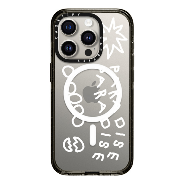 INAPSQUARE x CASETiFY iPhone 15 Pro ケース Cartoon,Quote ブラック インパクトケース MagSafe対応 PARADISE WHITE Back to School INAPSQUARE x CASETiFY iPhone 15 Pro ケース Cartoon,Quote ブラック インパクトケース MagSafe対応 PARADISE WHITE Back to School