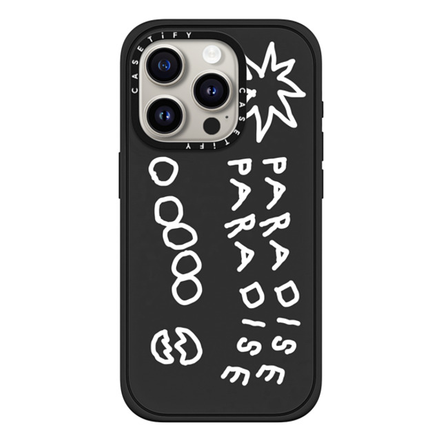 INAPSQUARE x CASETiFY iPhone 15 Pro ケース Cartoon,Quote マットブラック インパクトケース MagSafe対応 PARADISE WHITE Back to School INAPSQUARE x CASETiFY iPhone 15 Pro ケース Cartoon,Quote マットブラック インパクトケース MagSafe対応 PARADISE WHITE Back to School