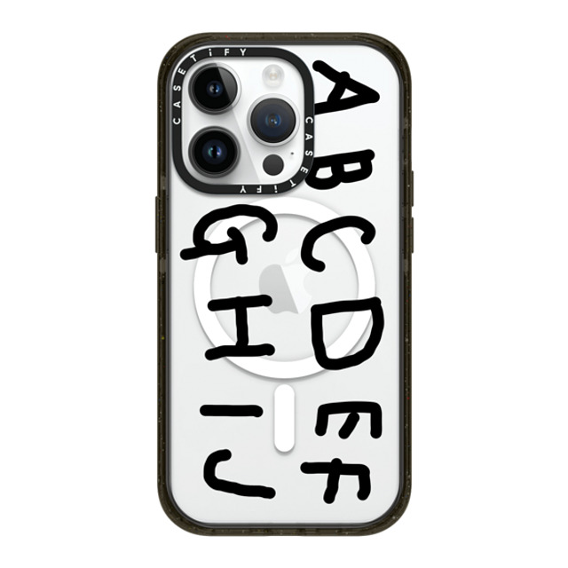 INAPSQUARE x CASETiFY iPhone 14 Pro ケース ブラック インパクトケース MagSafe対応 INAP ALPHABET BLACK