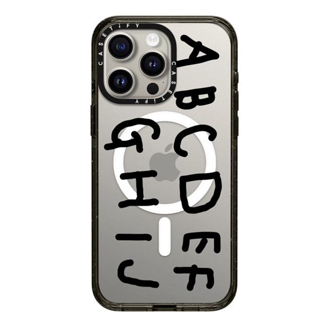 INAPSQUARE x CASETiFY iPhone 15 Pro Max ケース ブラック インパクトケース MagSafe対応 INAP ALPHABET BLACK