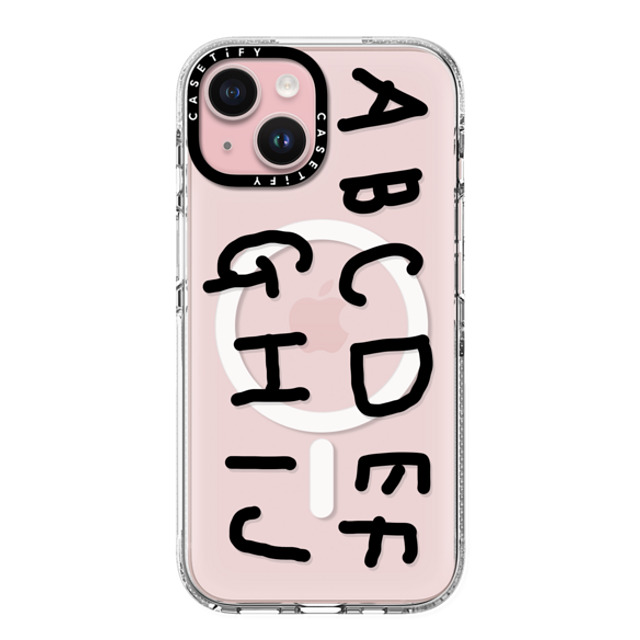 INAPSQUARE x CASETiFY iPhone 15 ケース クリア クリア ケース MagSafe対応 INAP ALPHABET BLACK