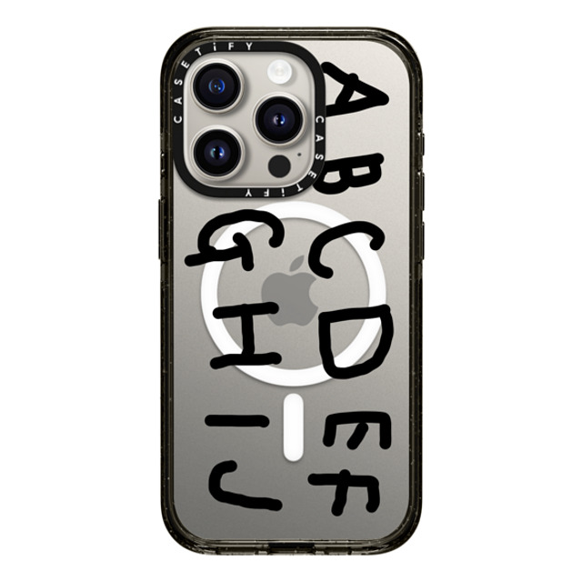 INAPSQUARE x CASETiFY iPhone 15 Pro ケース ブラック インパクトケース MagSafe対応 INAP ALPHABET BLACK