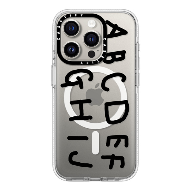 INAPSQUARE x CASETiFY iPhone 15 Pro ケース クリア クリア ケース MagSafe対応 INAP ALPHABET BLACK