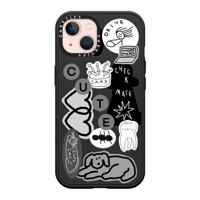 INAPSQUARE x CASETiFY iPhone 13 ケース マットブラック インパクトケース MagSafe対応 INAP STICKER 01