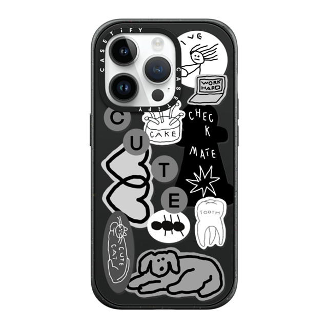 INAPSQUARE x CASETiFY iPhone 14 Pro ケース マットブラック インパクトケース MagSafe対応 INAP STICKER 01