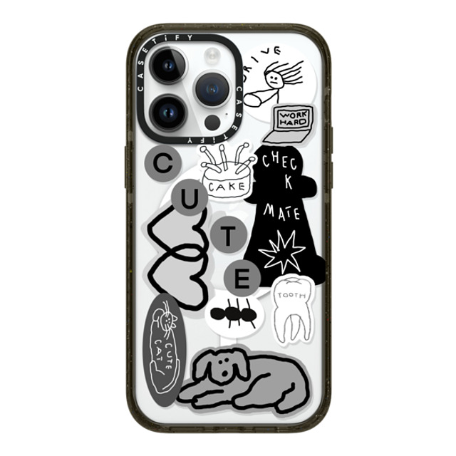 INAPSQUARE x CASETiFY iPhone 14 Pro Max ケース ブラック インパクトケース MagSafe対応 INAP STICKER 01