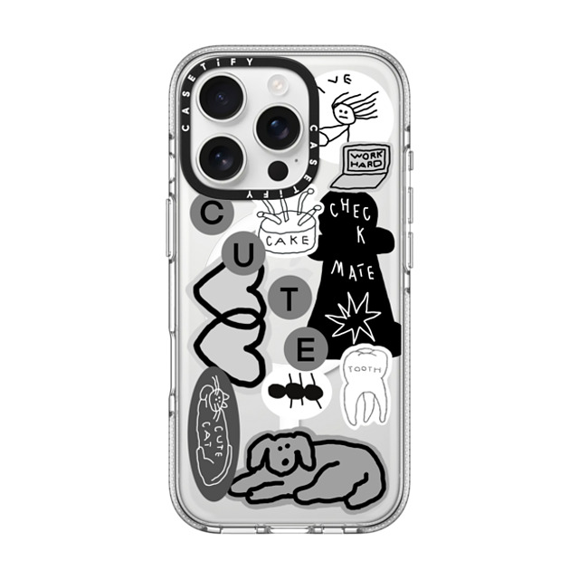 INAPSQUARE x CASETiFY iPhone 16 Pro ケース クリア クリア ケース MagSafe対応 INAP STICKER 01