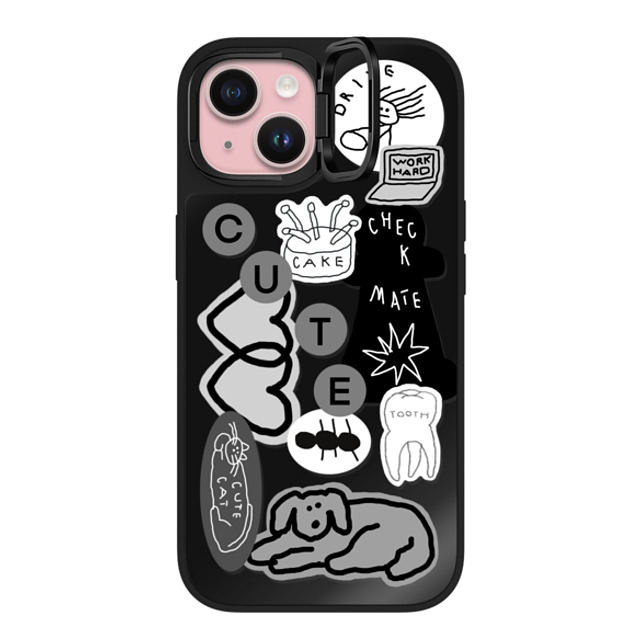 INAPSQUARE x CASETiFY iPhone 15 Case Sticker,Cartoon Black on Black ミラー リングスタンドケース MagSafe対応 INAP STICKER 01 Mother's Day INAPSQUARE x CASETiFY iPhone 15 Case Sticker,Cartoon Black on Black ミラー リングスタンドケース MagSafe対応 INAP STICKER 01 Mother's Day