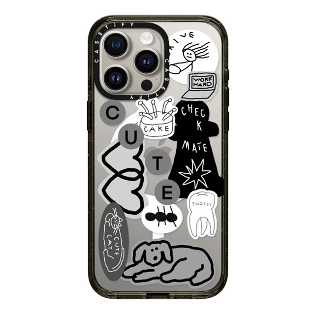 INAPSQUARE x CASETiFY iPhone 15 Pro Max ケース ブラック インパクトケース MagSafe対応 INAP STICKER 01